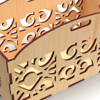 Intra απο ξύλο plywood 3mm-4mm πάχος - Διακοσμητικό κουτί δώρου Ξύλινο κουτί κοπής με λέιζερ Δίασταση 15x15 cm INTRAFABR-83158652 - Image 3