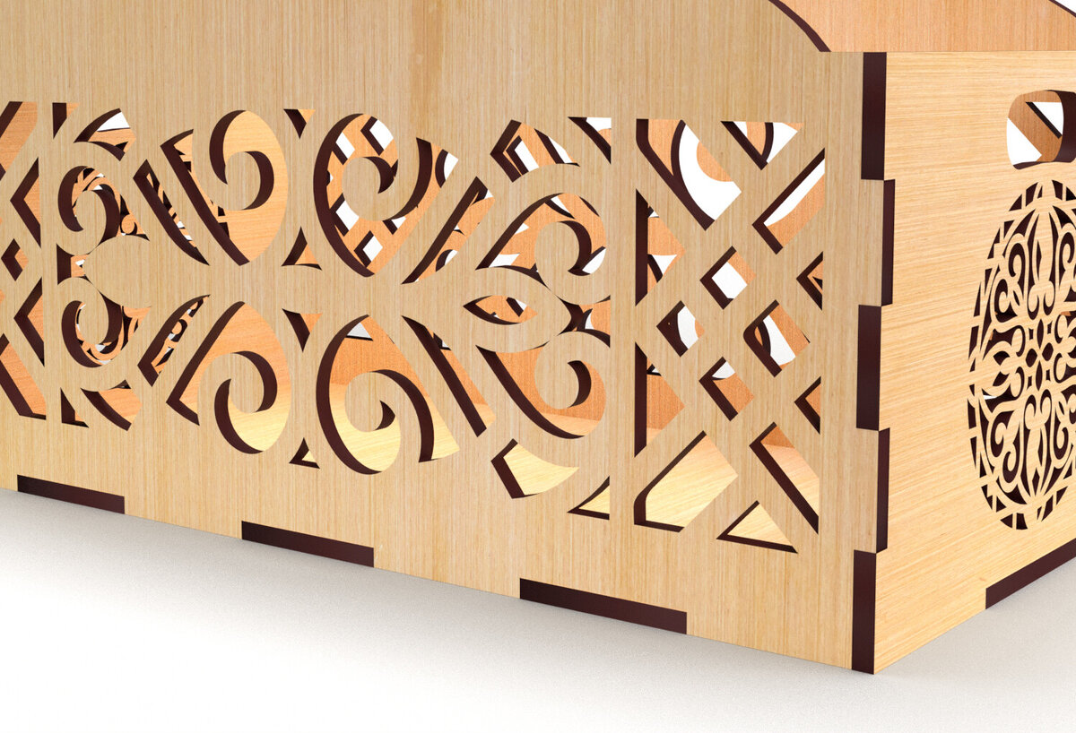 Intra απο ξύλο plywood 3mm-4mm πάχος - Διακοσμητικό κουτί δώρου Ξύλινο κουτί κοπής με λέιζερ Δίασταση 15x15 cm INTRAFABR-83158663