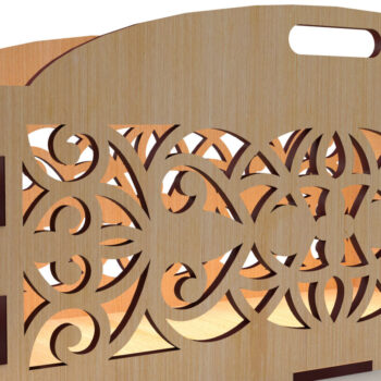 Intra απο ξύλο plywood 3mm-4mm πάχος - Διακοσμητικό κουτί δώρου Ξύλινο κουτί κοπής με λέιζερ Δίασταση 15x15 cm INTRAFABR-83159273 - Image 2