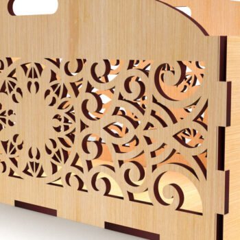 Intra απο ξύλο plywood 3mm-4mm πάχος - Διακοσμητικό κουτί δώρου Ξύλινο κουτί κοπής με λέιζερ Δίασταση 15x15 cm INTRAFABR-83159306 - Image 2