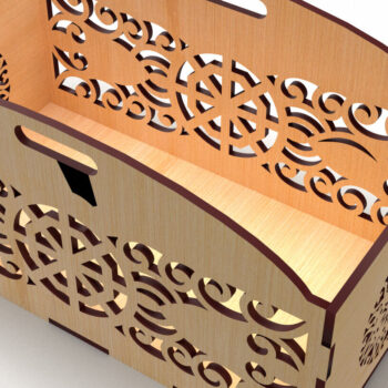 Intra απο ξύλο plywood 3mm-4mm πάχος - Διακοσμητικό κουτί δώρου Ξύλινο κουτί κοπής με λέιζερ Δίασταση 15x15 cm INTRAFABR-83159332 - Image 3