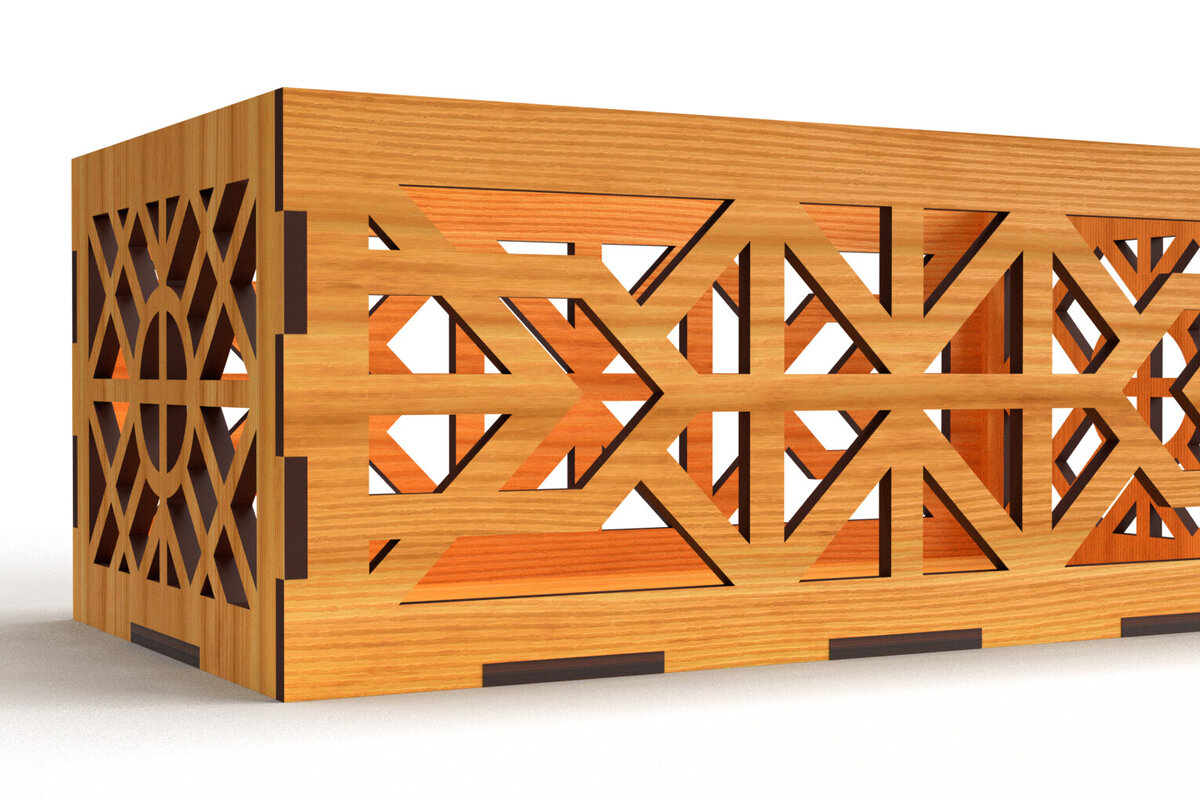 Intra απο ξύλο plywood 3mm-4mm πάχος - Διακοσμητικό κουτί δώρου Ξύλινο κουτί κοπής με λέιζερ Δίασταση 6x6 cm INTRAFABR-81440078