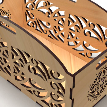 Intra απο ξύλο plywood 3mm-4mm πάχος - Διακοσμητικό κουτί δώρου Ξύλινο κουτί κοπής με λέιζερ Δίασταση 15x15 cm INTRAFABR-83158570 - Image 3