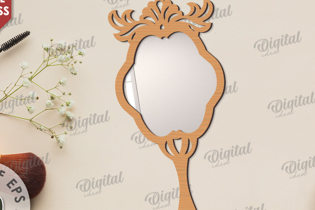 Intra απο ξύλο plywood 3mm-4mm πάχος - Διακοσμητικό πλαίσιο καθρέφτη χεριού  Δίασταση 20x25 cm INTRAFABR-109731996