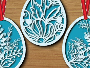 Intra απο ξύλο plywood 3mm-4mm πάχος - Διακοσμητικό Κρεμαστό Πασχαλινό Αυγό  1446 Δίασταση 15x15 cm INTRAFABR-116134008 - Image 3