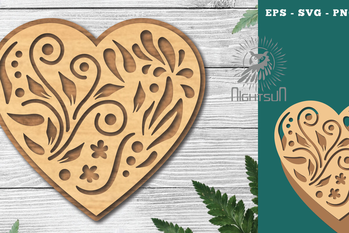 Intra απο ξύλο plywood 3mm-4mm πάχος - Διακοσμητικό διάκοσμο κοπής με λέιζερ καρδιάς 6 Δίασταση 20x20 cm INTRAFABR-116922532