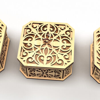 Intra απο ξύλο plywood 3mm-4mm πάχος - Διακοσμητικό κουτί δώρου με εξάγωνο  1 Δίασταση 15x15 cm INTRAFABR-82945091 - Image 2