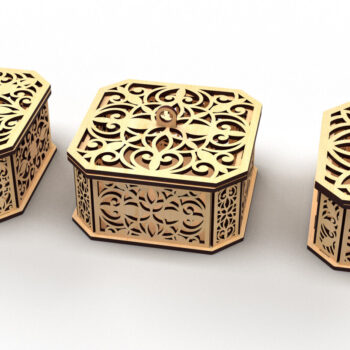 Intra απο ξύλο plywood 3mm-4mm πάχος - Διακοσμητικό κουτί δώρου με εξάγωνο  1 Δίασταση 15x15 cm INTRAFABR-82945091 - Image 3