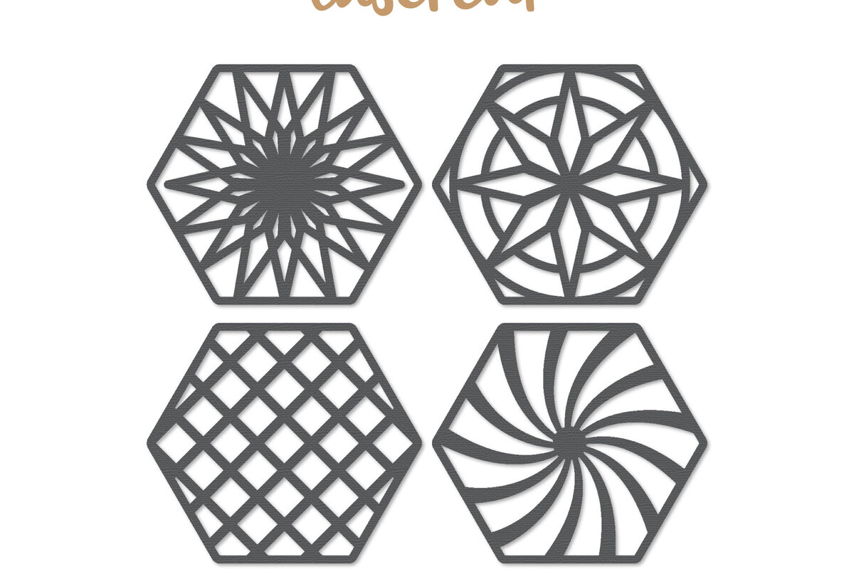 Intra απο ξύλο plywood 3mm-4mm πάχος - Διακοσμητικό εξάγωνο Lasercut Δίασταση 30x20 cm INTRAFABR-124537062