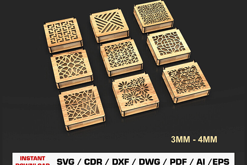 Intra απο ξύλο plywood 3mm-4mm πάχος - Διακοσμητικό κοσμηματοπωλείο  κοπής με λέιζερ Δίασταση 20x20 cm INTRAFABR-105206062