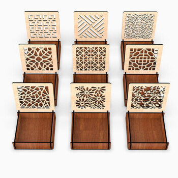 Intra απο ξύλο plywood 3mm-4mm πάχος - Διακοσμητικό κοσμηματοπωλείο  κοπής με λέιζερ Δίασταση 20x20 cm INTRAFABR-105206062 - Image 3