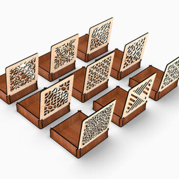 Intra απο ξύλο plywood 3mm-4mm πάχος - Διακοσμητικό κοσμηματοπωλείο  κοπής με λέιζερ Δίασταση 20x20 cm INTRAFABR-105206062 - Image 5