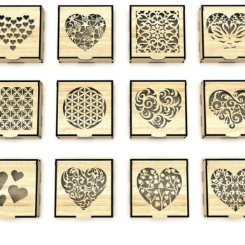 Intra απο ξύλο plywood 3mm-4mm πάχος - Διακοσμητικό κοσμηματοπωλείο κοπής με λέιζερ Δίασταση 20x20 cm INTRAFABR-108459666 - Image 2