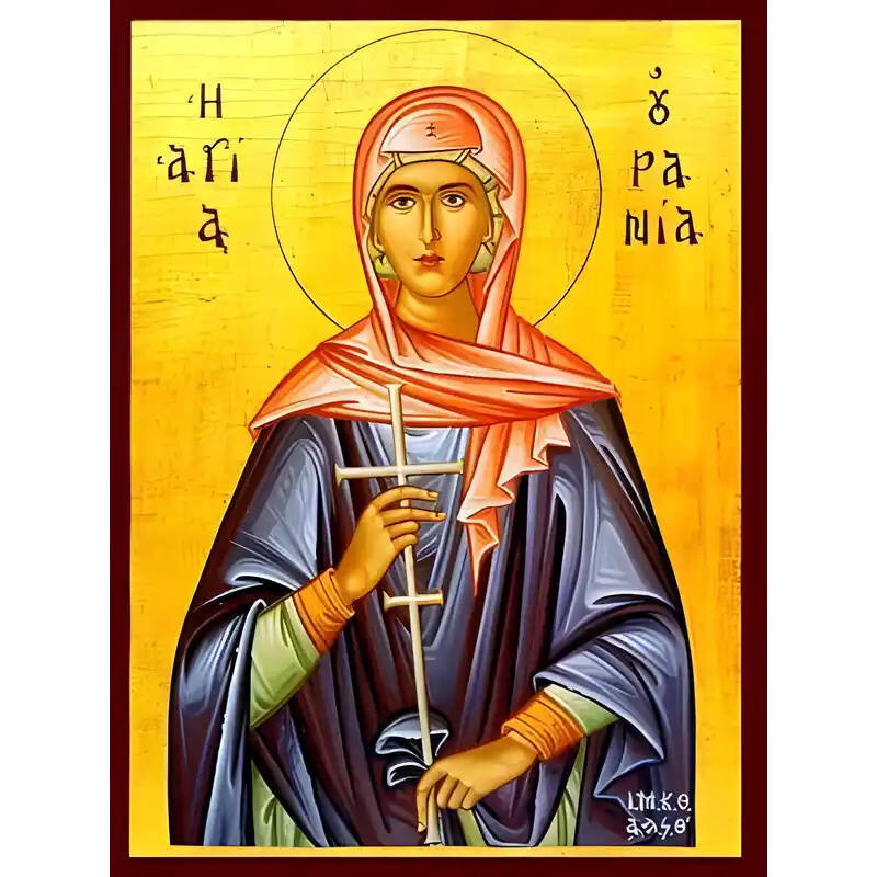 Εικόνα Ορθοδοξίας με περίγραμμα χρυσό σε ξύλο Φλαμουρίας  με  βάση Εικόνα ΑΓΙΑ ΟΥΡΑΝΙΑ, ΜΑΡΤΥΣ Χειροποίητη Ελληνορθόδοξη εικόνα του Ιησού Χριστού, Κρεμαστή πλάκα βυζαντινής τέχνης, χριστιανική τέχνη Διάσταση 40x30 cm (10,2x7,9 ίντσες)  INTRAEK-1447757865256