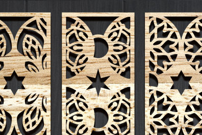 Intra απο ξύλο plywood 3mm-4mm πάχος - Διακοσμητικό πάνελ κοπής με λέιζερ  Δίασταση 20x20 cm INTRAFABR-95040488