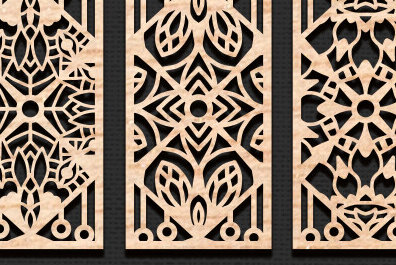 Intra απο ξύλο plywood 3mm-4mm πάχος - Διακοσμητικό πάνελ κοπής με λέιζερ  Δίασταση 20x20 cm INTRAFABR-95040493