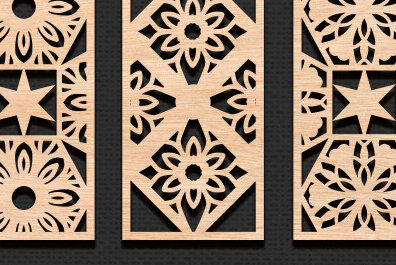 Intra απο ξύλο plywood 3mm-4mm πάχος - Διακοσμητικό πάνελ κοπής με λέιζερ  Δίασταση 20x20 cm INTRAFABR-95040505