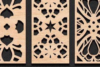 Intra απο ξύλο plywood 3mm-4mm πάχος - Διακοσμητικό πάνελ κοπής με λέιζερ  Δίασταση 20x20 cm INTRAFABR-95040509