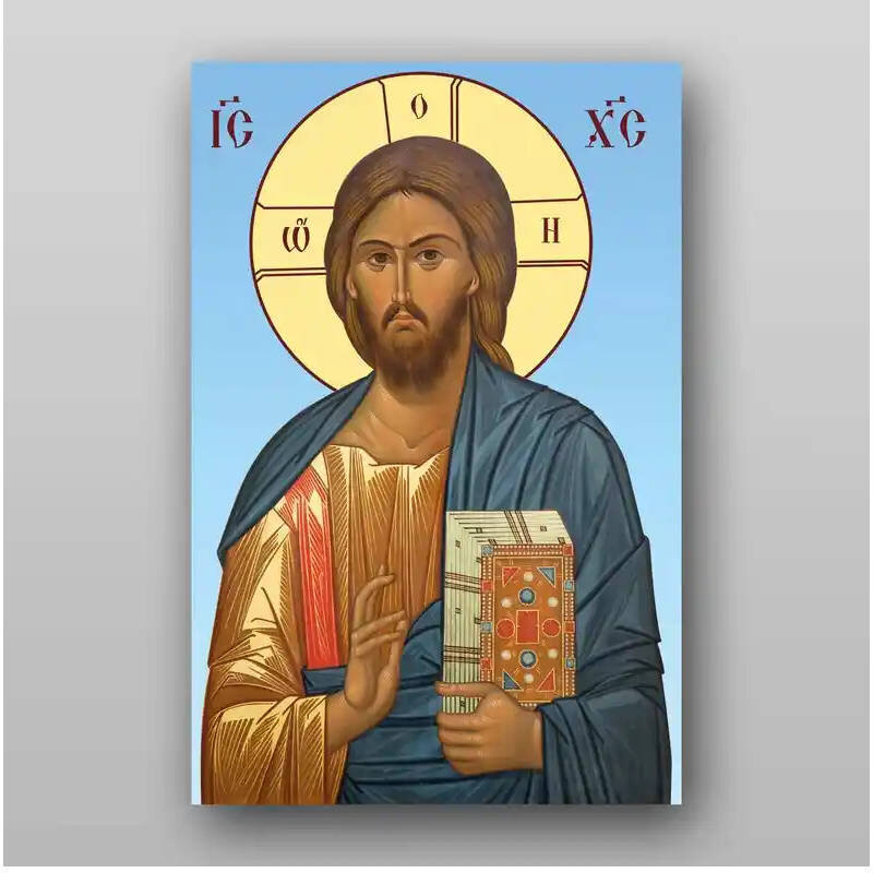 Εικόνα Ορθοδοξίας με περίγραμμα χρυσό σε ξύλο Φλαμουρίας  με  βάση Εικόνα του Ιησού Χριστού - Χειροποίητη Ελληνορθόδοξη , Κρεμαστή πλάκα βυζαντινής τέχνης, χριστιανική τέχνη Διάσταση 15x11 cm (5,9 x 4,3 ίντσες) INTRAEK-21330