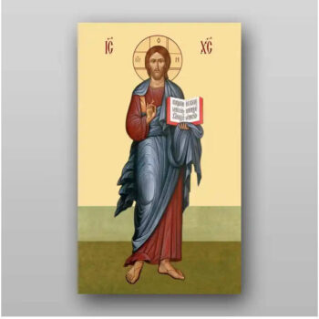 Εικόνα Ορθοδοξίας με περίγραμμα χρυσό σε ξύλο Φλαμουρίας  με  βάση Εικόνα του Ιησού Χριστού - Χειροποίητη Ελληνορθόδοξη , Κρεμαστή πλάκα βυζαντινής τέχνης, χριστιανική τέχνη Διάσταση 15x11 cm (5,9 x 4,3 ίντσες) INTRAEK-21325 - Image 1
