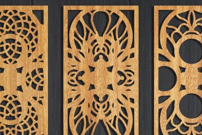 Intra απο ξύλο plywood 3mm-4mm πάχος - Διακοσμητικό πάνελ κοπής με λέιζερ  Δίασταση 20x20 cm INTRAFABR-95112932