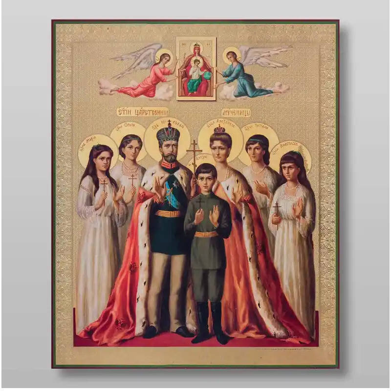 Εικόνα Ορθοδοξίας με περίγραμμα χρυσό σε ξύλο Φλαμουρίας  με  βάση Βασιλομάρτυρες, Χειροποίητη Ελληνορθόδοξη , Κρεμαστή πλάκα βυζαντινής τέχνης, χριστιανική τέχνη Διάσταση 10x7 cm (3,9 x 2,8 ίντσες) INTRAEK-71197