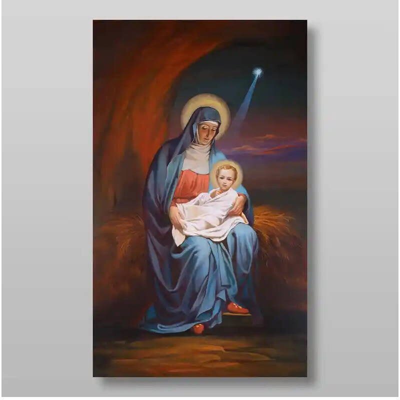 Εικόνα Ορθοδοξίας με περίγραμμα χρυσό σε ξύλο Φλαμουρίας  με  βάση Γέννηση του Ιησού Χριστού, Χειροποίητη Ελληνορθόδοξη , Κρεμαστή πλάκα βυζαντινής τέχνης, χριστιανική τέχνη Διάσταση 15x11 cm (5,9 x 4,3 ίντσες) INTRAEK-21184