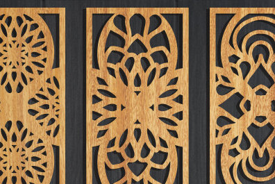 Intra απο ξύλο plywood 3mm-4mm πάχος - Διακοσμητικό πάνελ κοπής με λέιζερ  Δίασταση 20x20 cm INTRAFABR-95112970