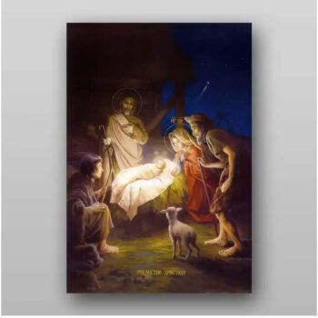 Εικόνα Ορθοδοξίας με περίγραμμα χρυσό σε ξύλο Φλαμουρίας με βάση Εικόνα της Γέννησης του Χριστού - Χειροποίητη Ελληνορθόδοξη , Κρεμαστή πλάκα βυζαντινής τέχνης, χριστιανική τέχνη Διάσταση 15x11 cm (5,9 x 4,3 ίντσες) INTRAEK-21166 - Image 1