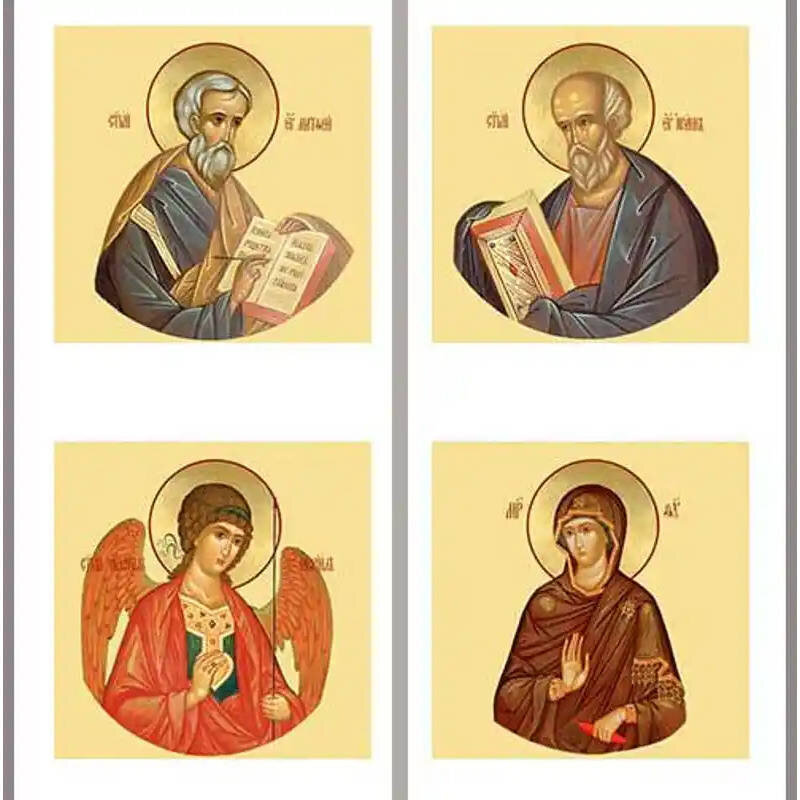 Εικόνα Ορθοδοξίας με περίγραμμα χρυσό σε ξύλο Φλαμουρίας  με  βάση Εικόνες στις βασιλικές πύλες (σετ 6 φωτογραφιών), Χειροποίητη Ελληνορθόδοξη , Κρεμαστή πλάκα βυζαντινής τέχνης, χριστιανική τέχνη Διάσταση 15x11 cm (5,9 x 4,3 ίντσες) INTRAEK-21103