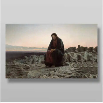 Εικόνα Ορθοδοξίας με περίγραμμα χρυσό σε ξύλο Φλαμουρίας  με  βάση Ο Χριστός στην έρημο Χειροποίητη Ελληνορθόδοξη , Κρεμαστή πλάκα βυζαντινής τέχνης, χριστιανική τέχνη Διάσταση 15x11 cm (5,9 x 4,3 ίντσες) INTRAEK-21090 - Image 1