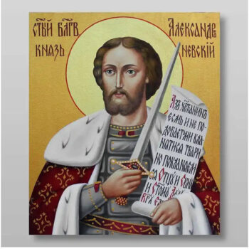 Εικόνα Ορθοδοξίας με περίγραμμα χρυσό σε ξύλο Φλαμουρίας  με  βάση Alexander Nevsky holy noble prince Χειροποίητη Ελληνορθόδοξη , Κρεμαστή πλάκα βυζαντινής τέχνης, χριστιανική τέχνη Διάσταση 15x11 cm (5,9 x 4,3 ίντσες) INTRAEK-21058 - Image 1