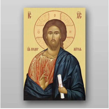 Εικόνα Ορθοδοξίας με περίγραμμα χρυσό σε ξύλο Φλαμουρίας με βάση Εικόνα του Ιησού Χριστού - Χειροποίητη Ελληνορθόδοξη , Κρεμαστή πλάκα βυζαντινής τέχνης, χριστιανική τέχνη Διάσταση 15x11 cm (5,9 x 4,3 ίντσες) INTRAEK-21044 - Image 1