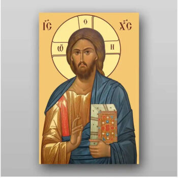 Εικόνα Ορθοδοξίας με περίγραμμα χρυσό σε ξύλο Φλαμουρίας με βάση Εικόνα του Ιησού Χριστού - Χειροποίητη Ελληνορθόδοξη , Κρεμαστή πλάκα βυζαντινής τέχνης, χριστιανική τέχνη Διάσταση 10x7 cm (3,9 x 2,8 ίντσες) INTRAEK-71042 - Image 1