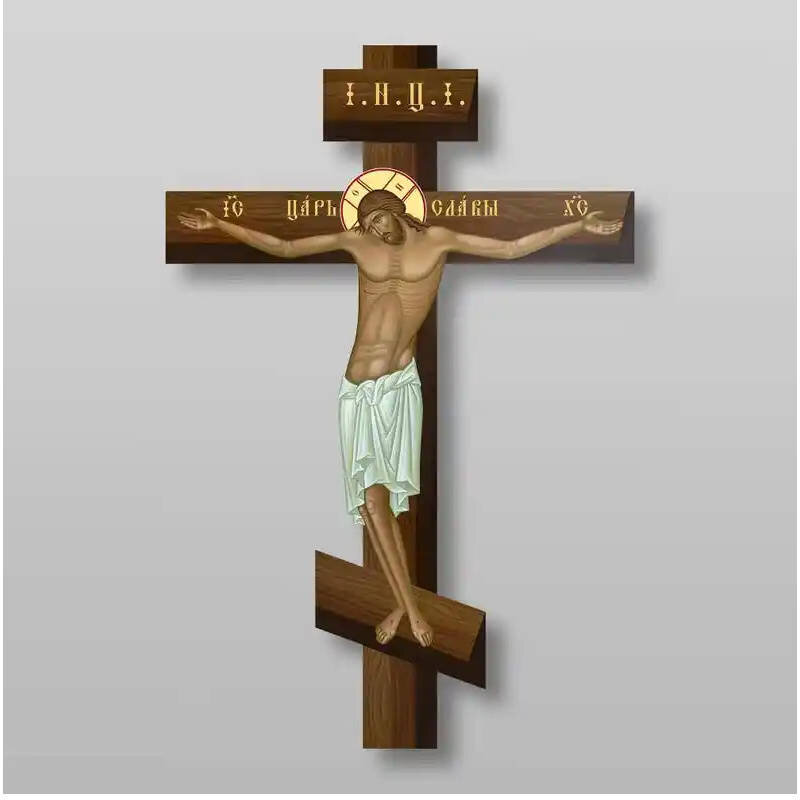 Εικόνα Ορθοδοξίας με περίγραμμα χρυσό σε ξύλο Φλαμουρίας  με  βάση Γολγοθά, Σταυρός, Σταυρός, Χειροποίητη Ελληνορθόδοξη , Κρεμαστή πλάκα βυζαντινής τέχνης, χριστιανική τέχνη Διάσταση 10x7 cm (3,9 x 2,8 ίντσες) INTRAEK-71008