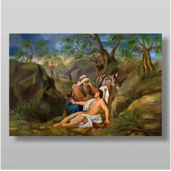 Εικόνα Ορθοδοξίας με περίγραμμα χρυσό σε ξύλο Φλαμουρίας με βάση Παραβολή του Καλού Σαμαρείτη Χειροποίητη Ελληνορθόδοξη , Κρεμαστή πλάκα βυζαντινής τέχνης, χριστιανική τέχνη Διάσταση 15x11 cm (5,9 x 4,3 ίντσες) INTRAEK-2968 - Image 1