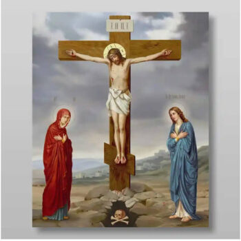 Εικόνα Ορθοδοξίας με περίγραμμα χρυσό σε ξύλο Φλαμουρίας  με  βάση Γολγοθά Χειροποίητη Ελληνορθόδοξη , Κρεμαστή πλάκα βυζαντινής τέχνης, χριστιανική τέχνη Διάσταση 10x7 cm (3,9 x 2,8 ίντσες) INTRAEK-7899 - Image 1