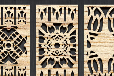 Intra απο ξύλο plywood 3mm-4mm πάχος - Διακοσμητικό πάνελ κοπής με λέιζερ  Δίασταση 20x20 cm INTRAFABR-95040484