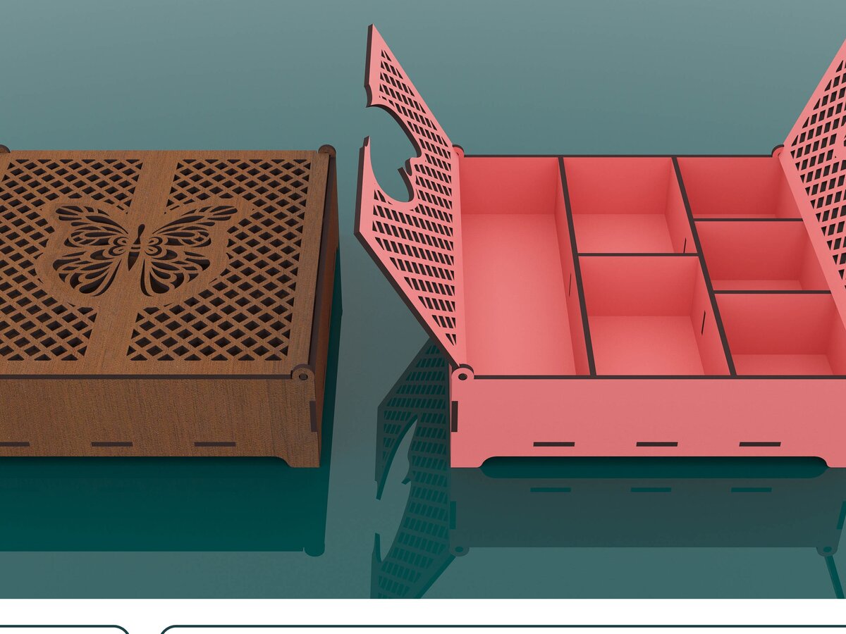 Intra απο ξύλο plywood 3mm-4mm πάχος - Διακοσμητικό Ξύλινο κουτί κοπής με λέιζερ με καπάκι Δίασταση 200x200 cm INTRAFABR-54942387