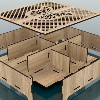 Intra απο ξύλο plywood 3mm-4mm πάχος - Διακοσμητικό Ξύλινο κουτί κοπής με λέιζερ με καπάκι Δίασταση 200x200 cm INTRAFABR-54942387 - Image 3