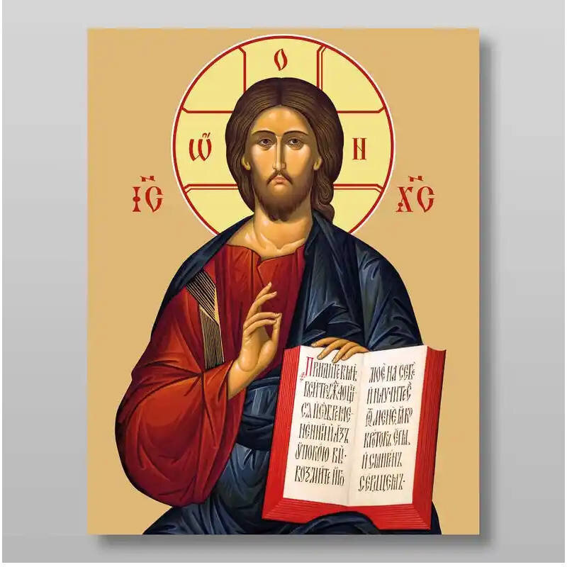 Εικόνα Ορθοδοξίας με περίγραμμα χρυσό σε ξύλο Φλαμουρίας  με  βάση Ο Ιησούς Χριστός Χειροποίητη Ελληνορθόδοξη , Κρεμαστή πλάκα βυζαντινής τέχνης, χριστιανική τέχνη Διάσταση 10x7 cm (3,9 x 2,8 ίντσες) INTRAEK-7767
