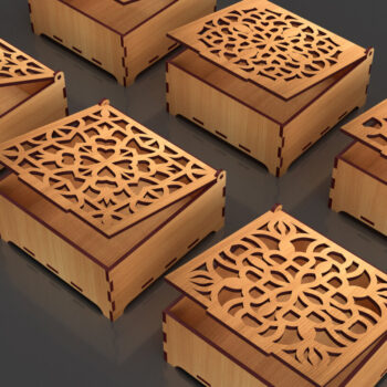 Intra απο ξύλο plywood 3mm-4mm πάχος - Διακοσμητικό Ξύλινο κουτί δώρου κομμένο με λέιζερ Δίασταση 6x6 cm INTRAFABR-84058959 - Image 2