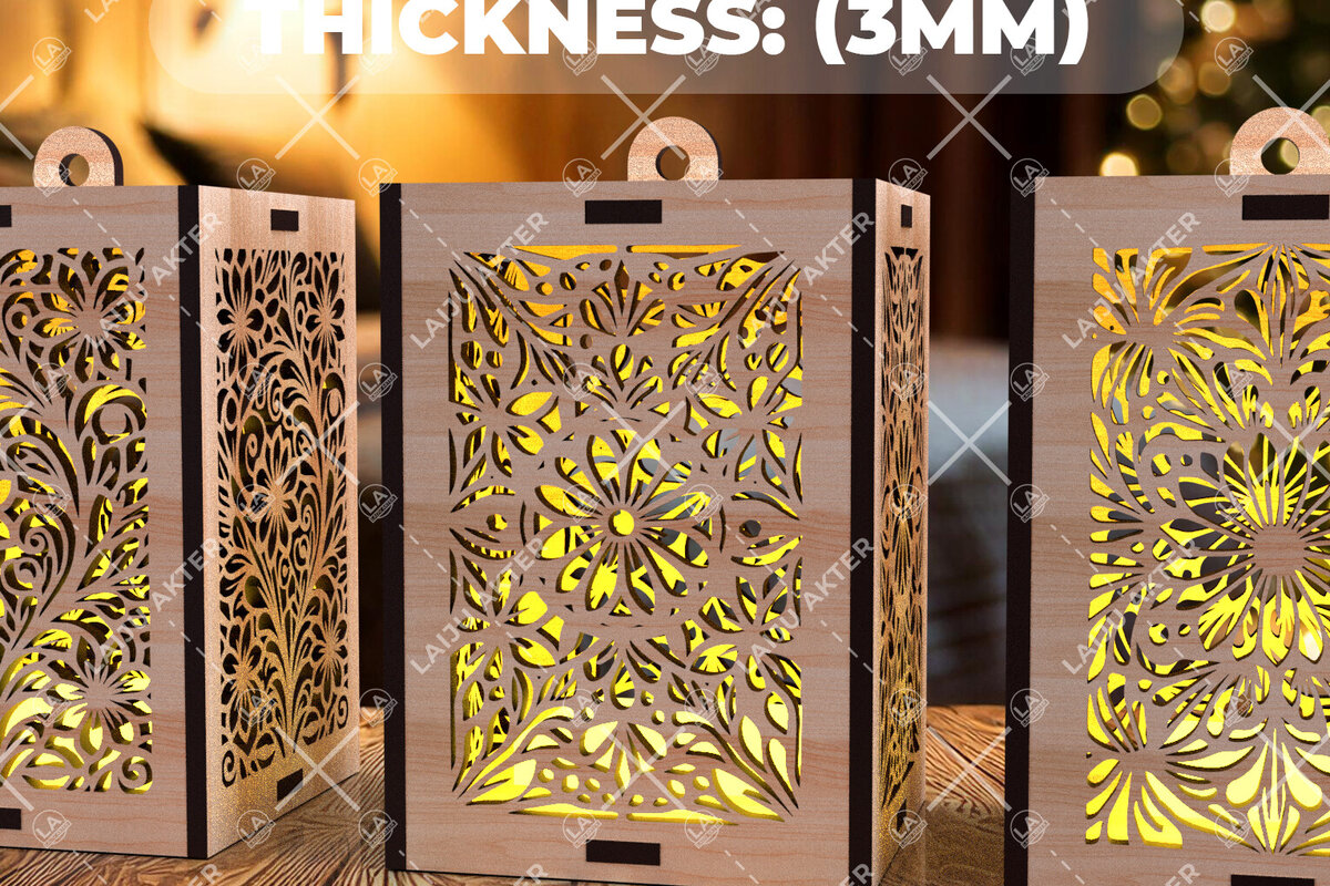 Intra απο ξύλο plywood 3mm-4mm πάχος - Διακοσμητικά Φωτάκια LaserCut Bundle Flower Δίασταση 30x20 cm INTRAFABR-107243265