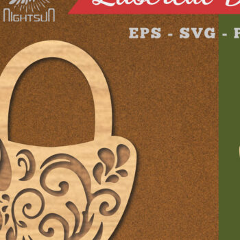 Intra απο ξύλο plywood 3mm-4mm πάχος - Διακοσμητική Κλειδαριά Διακόσμηση κοπής με λέιζερ 3 Δίασταση 20x20 cm INTRAFABR-116922877 - Image 1