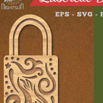 Intra απο ξύλο plywood 3mm-4mm πάχος - Διακοσμητική Κλειδαριά Διακόσμηση κοπής με λέιζερ 5 Δίασταση 20x20 cm INTRAFABR-116922981 - Image 1