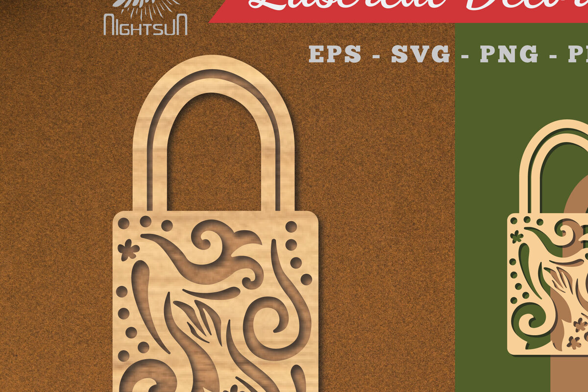 Intra απο ξύλο plywood 3mm-4mm πάχος - Διακοσμητική Κλειδαριά Διακόσμηση κοπής με λέιζερ 5 Δίασταση 20x20 cm INTRAFABR-116922981