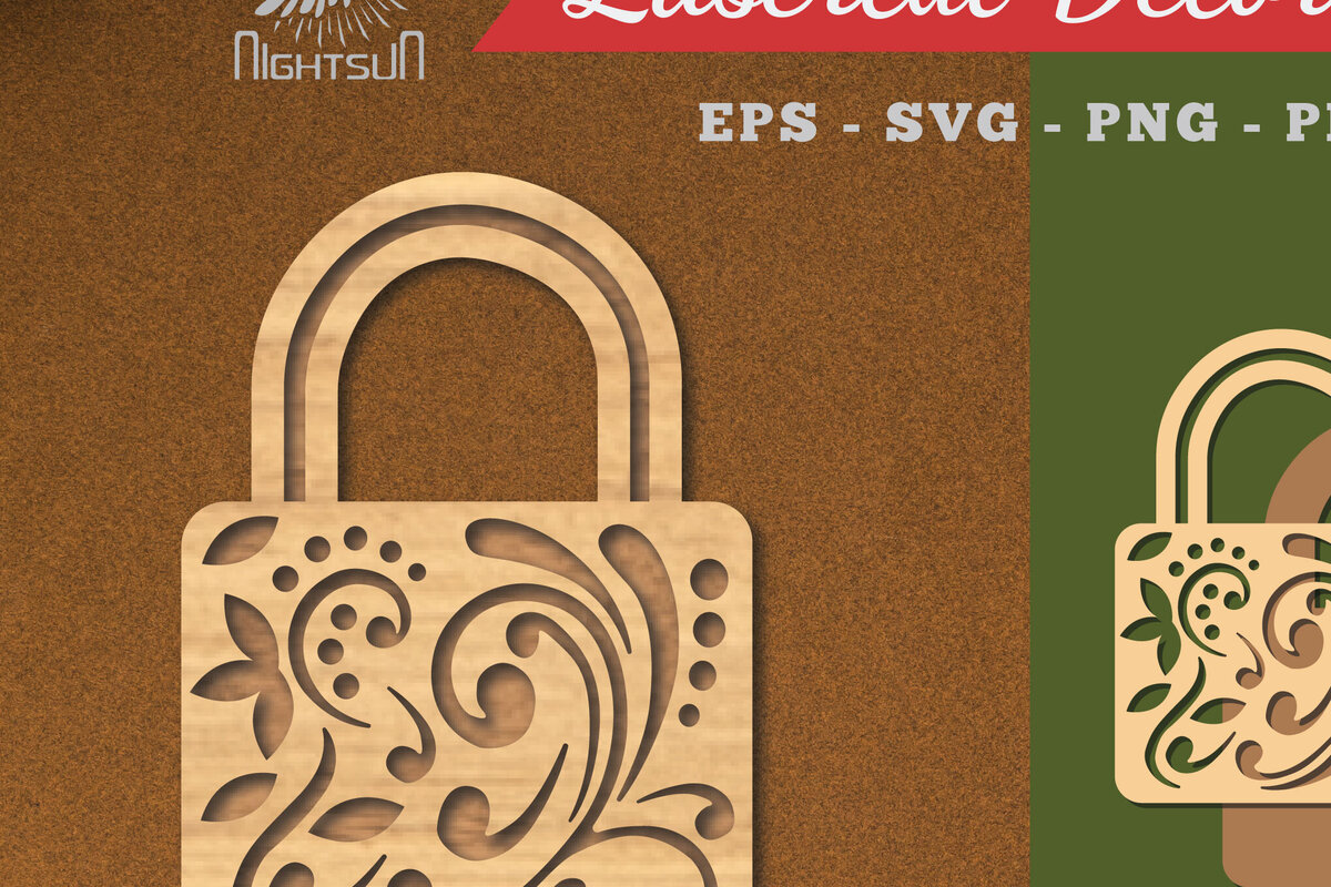 Intra απο ξύλο plywood 3mm-4mm πάχος - Διακοσμητική Κλειδαριά Διακόσμηση κοπής με λέιζερ 6 Δίασταση 20x20 cm INTRAFABR-116923044