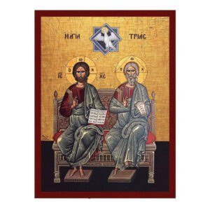 Εικόνα Ορθοδοξίας με περίγραμμα χρυσό σε ξύλο Φλαμουρίας  με  βάση Ιησούς Χριστός Η εικόνα της Αγίας Τριάδας, Χειροποίητη Ελληνορθόδοξη εικόνα του Ιησού Χριστού, Κρεμαστή πλάκα βυζαντινής τέχνης, χριστιανική τέχνη Διάσταση 10x7 cm (3,9 x 2,8 ίντσες) INTRAEK-816724225