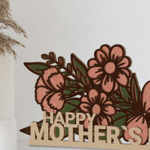 Intra απο ξύλο plywood 3mm-4mm πάχος - Διακοσμητικό πάνελ για τη γιορτή της μητέρας με λουλούδι Δίασταση 10x12 cm INTRAFABR-92592282