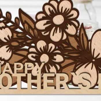 Intra απο ξύλο plywood 3mm-4mm πάχος - Διακοσμητικό πάνελ για τη γιορτή της μητέρας με λουλούδι Δίασταση 10x12 cm INTRAFABR-92592282 - Image 3